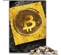 JigsawPuzzle 1000 Pieces for Adults Golden Bitcoin, for And 14 Years And over for Educational Game Challenge Toy Gift for Birthdays (Size 50x75cm)
