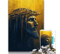 JigsawPuzzle 1000 Pieces for Adults Golden Jesus,Help The Brain Exercise Addictive Toys to Cultivate Patience Perfect Decoration 50x75cm
