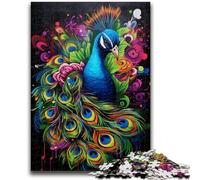 JigsawPuzzle 1000 Pieces for Adults Graffiti Art Peacock Educational Games Home Decoration Birthday Present, Gifts for Age 14+ 38x26cm