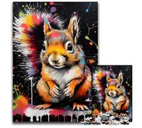 JigsawPuzzle 1000 Pieces for Adults Graffiti Painting Squirrel cardboard Jigsaw Puzzles Ideal DIY Decor & Brain Teaser Gift 26X38CM/10.23x14.96inch