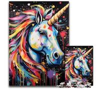 JigsawPuzzle 1000 Pieces for Adults Graffiti Painting Unicorn cardboard Jigsaw Ideal for Lover, Perfect Christmas, New Year, Valentine's Gift 26X38CM/10.23x14.96inch