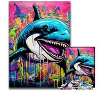 JigsawPuzzle 1000 Pieces for Adults Graffiti Painting Whale cardboard Jigsaw Puzzles Ideal DIY Decor & Brain Teaser Gift 26X38CM/10.23x14.96inch