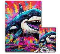 JigsawPuzzle 1000 Pieces for Adults Graffiti Painting Whale Jigsaw Puzzles Brain Challenge, for Teenagers & Home Decor 50x75CM/19.68x29.52inch