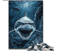 JigsawPuzzle 1000 Pieces for Adults Great White Shark 1000Pc Adults Jigsaw Puzzle Family Interaction & Brain Challenge, Family Activity Challenge 26X38CM