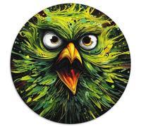 JigsawPuzzle 1000 Pieces for Adults Green Bird Round Paper Puzzles Artwork Decor Intelligence Toy for Family Indoor Games (67.5x67.5cm)
