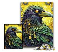 JigsawPuzzle 1000 Pieces for Adults Green Crow cardboard Jigsaw Puzzles 26x38 cm Perfect for Halloween, Christmas, Birthday Gift