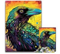 JigsawPuzzle 1000 Pieces for Adults Green Crow Wooden Jigsaw Ideal for Lover, Perfect Christmas, New Year, Valentine's Gift 50x75CM/19.68x29.52inch