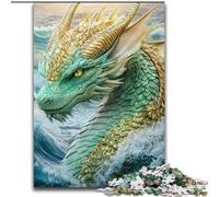 JigsawPuzzle 1000 Pieces for Adults Green Flying Dragon Jigsaw Perfect for Family Fun on Christmas, Thanksgiving, Birthdays & Easter 50X75CM