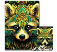 JigsawPuzzle 1000 Pieces for Adults Green Raccoon cardboard Jigsaw Ideal for Lover, Perfect Christmas, New Year, Valentine's Gift 26X38CM/10.23x14.96inch