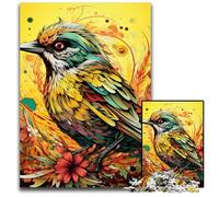 JigsawPuzzle 1000 Pieces for Adults Green Sparrow Wooden Jigsaw Puzzles Ideal DIY Decor & Brain Teaser Gift 50x75CM/19.68x29.52inch