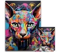 JigsawPuzzle 1000 Pieces for Adults Hairless Cat Graffiti cardboard Jigsaw Puzzles Ideal DIY Decor & Brain Teaser Gift 26X38CM/10.23x14.96inch