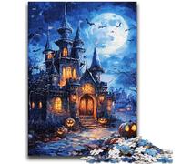 JigsawPuzzle 1000 Pieces for Adults Halloween Castle Learning Educational Toys Unique Home Decor And Gifts for 14+ 26x38cm