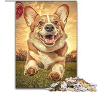 JigsawPuzzle 1000 Pieces for Adults Happy Corgi, Challenging Game Toys Wall Decoration Unique Birthday And Xmas Gifts (Size 26x38cm)