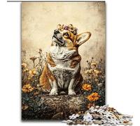 JigsawPuzzle 1000 Pieces for Adults Happy Corgi, for And 14 Years And over for Educational Game Challenge Toy Gift for Birthdays (Size 50x75cm)