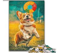 JigsawPuzzle 1000 Pieces for Adults Happy Corgi Puzzle Challenging DIY Art for Enthusiasts, for Relaxation (size 26x38cm)