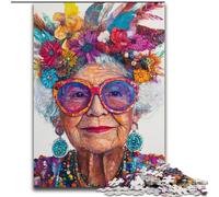 JigsawPuzzle 1000 Pieces for Adults Happy Grandma Challenging Game And Family Play Educational Game for Birthday, Chrismas 26x38cm