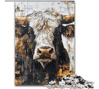 JigsawPuzzle 1000 Pieces for Adults Highland Cattle Challenging Game And Family Play Educational Game for Birthday, Chrismas 26x38cm
