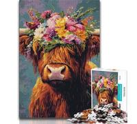JigsawPuzzle 1000 Pieces for Adults Highland Cow,Challenging Game And Family Play Educational Game for Birthday,Chrismas (75x50cm)