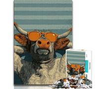 JigsawPuzzle 1000 Pieces for Adults Highland Cow,Help The Brain Exercise Addictive Toys to Cultivate Patience Perfect Decoration 38x26cm