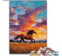 JigsawPuzzle 1000 Pieces for Adults Horses on The Grassland Puzzle Challenging DIY Art for Enthusiasts, for Relaxation (size 50x75cm)