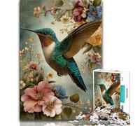 JigsawPuzzle 1000 Pieces for Adults Hummingbird,Help The Brain Exercise Addictive Toys to Cultivate Patience Wall Decoration 75x50cm