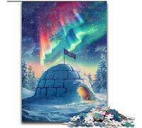 JigsawPuzzle 1000 Pieces for Adults Ice Castles Under The Aurora Borealis Jigsaw Puzzle Made of cardboard,Family Fun Craft, Perfect for Birthdays, Holidays 1000pcs(26x38cm)