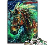 JigsawPuzzle 1000 Pieces for Adults Indian Horse Learning Educational Toy for Is Ideal As A Gift for The Whole Family 26x38cm