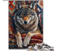 JigsawPuzzle 1000 Pieces for Adults Indian Wolf Jigsaw Adult Game Gift Family Interactive Game Brain Challenge Gift 50X75CM