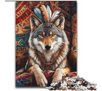 JigsawPuzzle 1000 Pieces for Adults Indian Wolf Puzzles for Adults 26X38CM for Holidays, Birthdays, And Family Game Nights