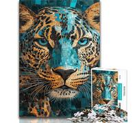 JigsawPuzzle 1000 Pieces for Adults Intricate And Vibrant Leopard,Challenging Game And Family Play Educational Game for Birthday,Chrismas (38x26cm)