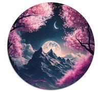 JigsawPuzzle 1000 Pieces for Adults Japanese Cherry Blossoms Round Puzzle 1000 Pieces Jigsaw Challenging DIY Brain Teaser for Teenagers 67.5x67.5cm