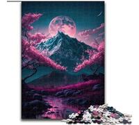 JigsawPuzzle 1000 Pieces for Adults Japanese Landscape Neon Jigsaw Puzzles Made of cardboard,Toys Gift Educational Intellectual Decompressing Fun Family Game 1000pcs(26x38cm)