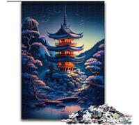 JigsawPuzzle 1000 Pieces for Adults Japanese Style Tower Puzzle Brain Teaser Game for Teenagers, for Family Game Night (size : 50x75cm)