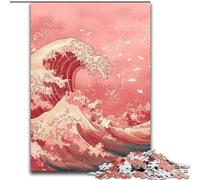JigsawPuzzle 1000 Pieces for Adults Japanese Style Waves, Brain Teaser For Wall Decoration Unique Birthday And Xmas Gifts for for Age 14 (Size 50x75cm)