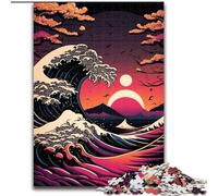 JigsawPuzzle 1000 Pieces for Adults Japanese Style Waves cardboard Jigsaw Puzzles size 26x38cm DIY Decoration, Brain Challenge, for Adult, Family