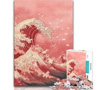 JigsawPuzzle 1000 Pieces for Adults Japanese Style Waves,Help The Brain Exercise Addictive Toys to Cultivate Patience Perfect Decoration 38x26cm