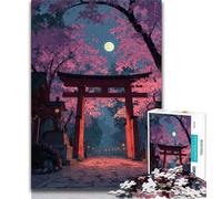 JigsawPuzzle 1000 Pieces for Adults Japanese Torii Gate,Help The Brain Exercise Addictive Toys to Cultivate Patience Perfect Decoration 75x50cm