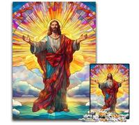JigsawPuzzle 1000 Pieces for Adults Jesus in The Sky Jigsaw Puzzles for Adults Adult Game Gift Family Interactive Game Brain Challenge Gift 26X38CM/10.23x14.96inch