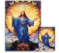 JigsawPuzzle 1000 Pieces for Adults Jesus in The Sky Wooden Jigsaw Ideal for Lover, Perfect Christmas, New Year, Valentine's Gift 50x75CM/19.68x29.52inch
