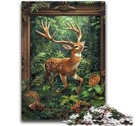 JigsawPuzzle 1000 Pieces for Adults Jungle Deer Toys Educational Games Stress Relieving Artists Collection, Fine Art 26x38cm