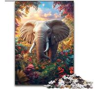 JigsawPuzzle 1000 Pieces for Adults Jungle Elephant Wooden Jigsaw 50X75CM Home Decor Brain Teaser Game for Teenagers & Family Interaction