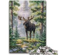 JigsawPuzzle 1000 Pieces for Adults Jungle Moose Toys Educational Games Stress Relieving Artists Collection, Fine Art 50x75cm