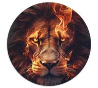 JigsawPuzzle 1000 Pieces for Adults King of The Grassland Lions Round Cardboard Puzzles Family Game Night,Home Decor & Brain Training Gift (Size 67.5x67.5cm)