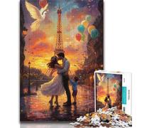 JigsawPuzzle 1000 Pieces for Adults Kissing Couple,Help The Brain Exercise Addictive Toys to Cultivate Patience Perfect Decoration 38x26cm