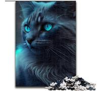 JigsawPuzzle 1000 Pieces for Adults Kitten Close Up Made of Wood, Fun Activity for at Home 50x75cm Brain-Challenging DIY Decorative Game, Family Interactive Toy