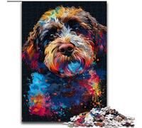 JigsawPuzzle 1000 Pieces for Adults Lagotto Romagnolo Dog Art Puzzle Made of Wood,Birthday Gift Idea, Challenging Brain Teaser Game 1000pcs(50x75cm)