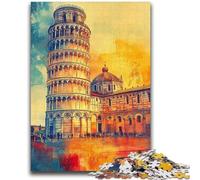 JigsawPuzzle 1000 Pieces for Adults Leaning Tower of Pisa at Sunset Family Fun for Is Ideal As A Gift for The Whole Family for And Age 14 Years Up 26x38cm