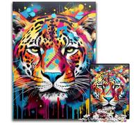JigsawPuzzle 1000 Pieces for Adults Leopard Graffiti Jigsaw Puzzles for Adults Adult Game Gift Family Interactive Game Brain Challenge Gift 50x75CM/19.68x29.52inch