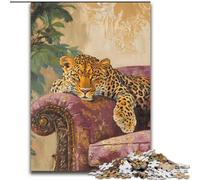 JigsawPuzzle 1000 Pieces for Adults Leopard on The Sofa, Family Game Stress Reliever Difficult Challenge A Work of Art for Ages 14+ (size 50x75cm)