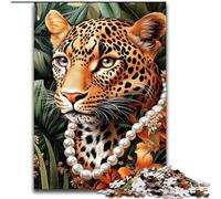 JigsawPuzzle 1000 Pieces for Adults Leopard Rose, Brain Teaser For Wall Decoration Unique Birthday And Xmas Gifts for for Age 14 (Size 26x38cm)